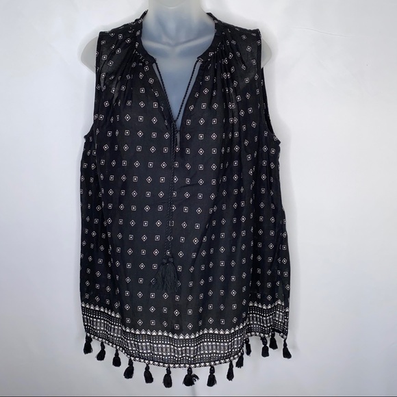 Madewell Scatterblock sleeveless black/wh size S - Picture 7 of 8
